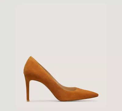 Stuart Weitzman Pointed 85mm Suede Pumps In Nude