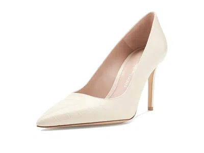 Stuart Weitzman Stuart Power 85 Women's Shoes Linen: 12 M In White