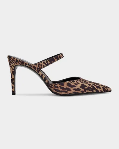 Stuart Weitzman Stuart Power 85mm Leopard-print Mules In Multi