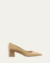 Stuart Weitzman Stuart Power Block-heel Pumps In Adobe