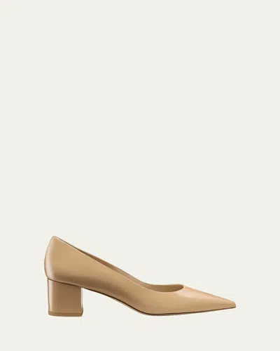 Stuart Weitzman Stuart Power Block-heel Pumps In Adobe
