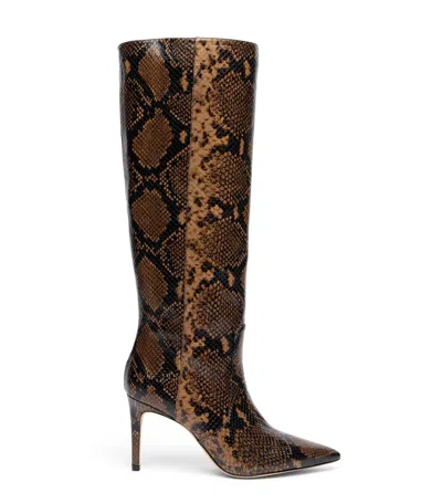 Stuart Weitzman , Stuart Power Boot 85, Stiefel Und Stiefeletten, Espresso, Classic Snake In Brown