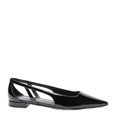 Stuart Weitzman Power Cutout Pointed Loafers In Black