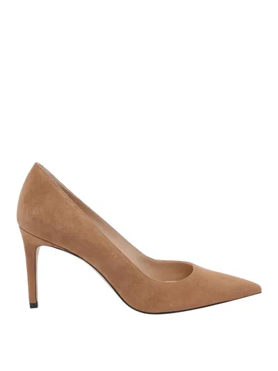 Stuart Weitzman Brown Suede Anny Pointed Toe Pumps