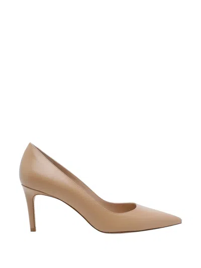 Stuart Weitzman Stuart Power Leather Pumps In Brown