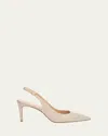Stuart Weitzman Stuart Power Metallic Stiletto Pumps In Poudre