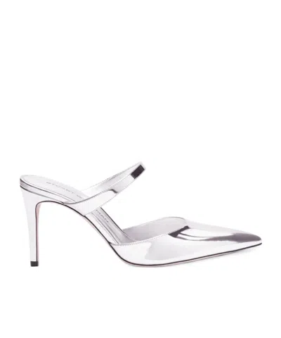 Stuart Weitzman Stuart Power Mule 85 In Silver