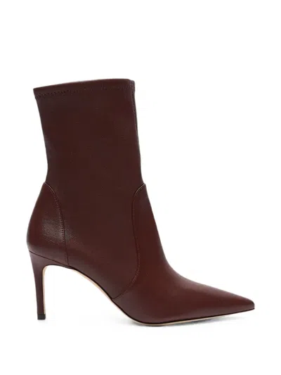 Stuart Weitzman Stuart Power Pointed-toe Ankle Boots In Brown