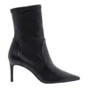 Stuart Weitzman 85 Stretch Bootie Ankle Leather Embroidery In Black