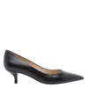 Stuart Weitzman Stuart Leather Kitten-heel Pumps In Black
