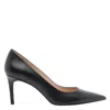 Stuart Weitzman Stuart Leather Stiletto Pumps In Black