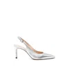 Stuart Weitzman 75mm Stuart Power Metallic Leather Slingback Pumps In Multi
