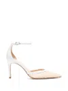 Stuart Weitzman Stuart Power Strap 85 Lace-mesh Pumps In Multi