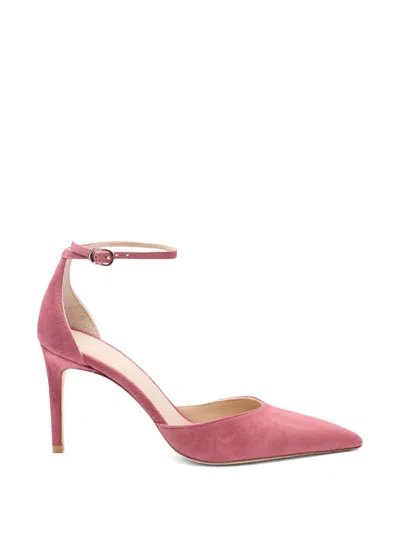 Stuart Weitzman Stuart Power Strap Pointed Pumps In Pink