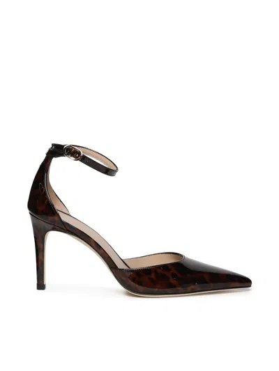 Stuart Weitzman Stuart Power Strapi Leather Pumps In Brown