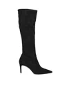 Stuart Weitzman 80mm Pointed-toe Stretch-knit Boots In Black