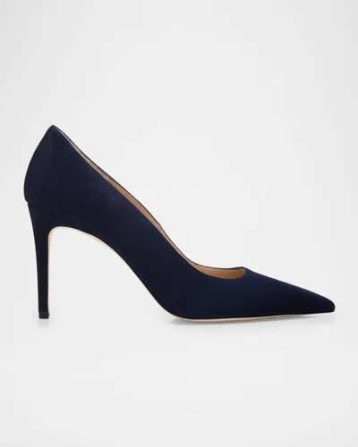 Stuart Weitzman Stuart Power Suede Pumps In Blue