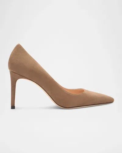 Stuart Weitzman Stuart Power Suede Pumps In Brown