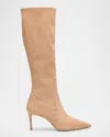 Stuart Weitzman Avenue Zip 95 Knee-high Boot The Sw Outlet In Pink