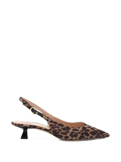 Stuart Weitzman Stuart Sculpt Leopard-print Slingback Pumps In Brown