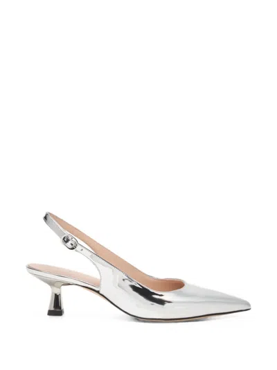 Stuart Weitzman Stuart Sculpt Pointed-toe Pumps In Silver