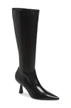 Stuart Weitzman Stuart Sculpt Pointy Toe Knee High Boot 75 In Black