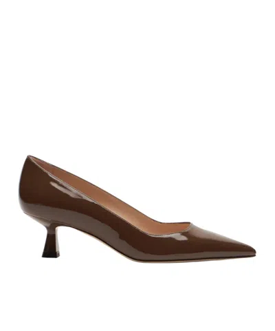Stuart Weitzman Stuart Sculpt Pointed-toe Pumps In Brown