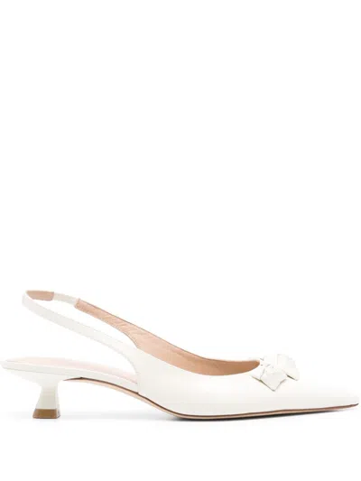 Stuart Weitzman Sofia 50 Slingback Pumps In White