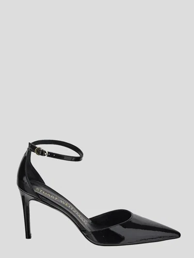 Stuart Weitzman 100mm Pointed-toe Leather Pumps In Black