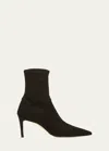 Stuart Weitzman Stuart Stretch Suede Stiletto Booties In Cabernet