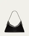 Stuart Weitzman Stuart Studded Leather Shoulder Bag In Black