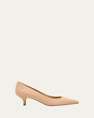 Stuart Weitzman Stuart Suede Kitten Pumps In Brown