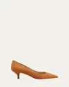 Stuart Weitzman Stuart Suede Kitten Pumps In Brown