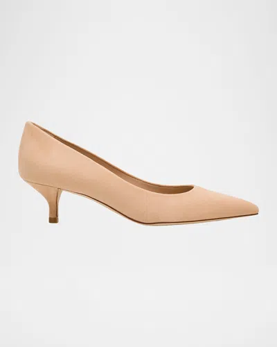 Stuart Weitzman Stuart Suede Kitten Pumps In Neutral