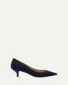 Stuart Weitzman Stuart Suede Kitten Pumps In Black