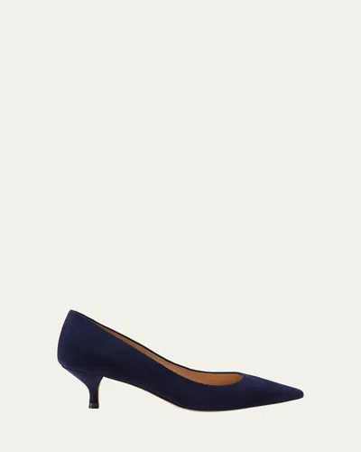Stuart Weitzman Stuart Suede Kitten Pumps In Black