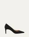 Stuart Weitzman Stuart Suede Stiletto Pumps In Black