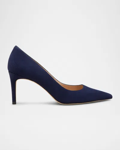 Stuart Weitzman Stuart Suede Stiletto Pumps In Blue
