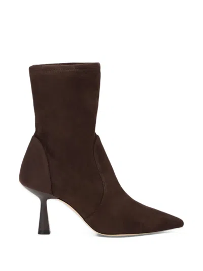 Stuart Weitzman Stuart Super Sculpt Pointed-toe Ankle Boots In Brown