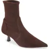 Stuart Weitzman Stuart Sculpt Pointy Toe Bootie 50 In Brown