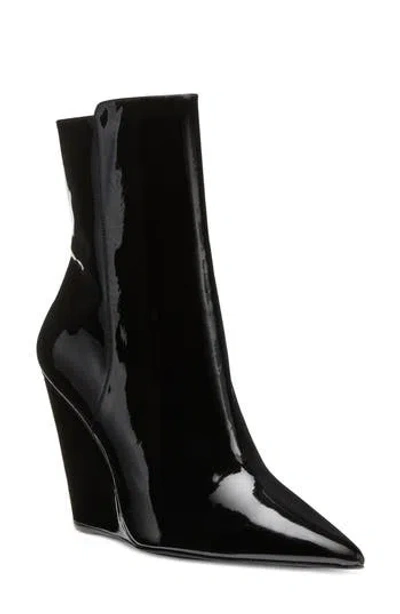 Stuart Weitzman Stuart Wedge 100 Zip Bootie In Black