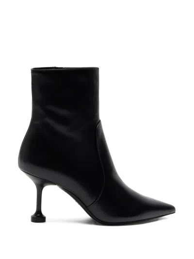 Stuart Weitzman Stuartini Pointed Zip Ankle Boots In Black