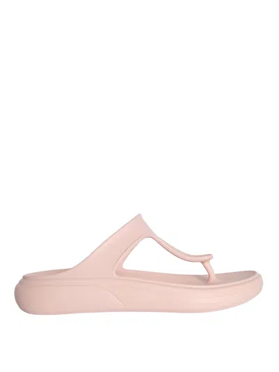 Stuart Weitzman Stuflex Sandals Womens Us 8 Rosewater Slip On Wedge Thong Khd574 In Pink