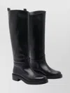 Stuart Weitzman Stylish Knee-high Leather Block Heel Boots In Black