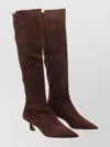 Stuart Weitzman Stylish Suede Ankle Boots With Block Heel In Brown
