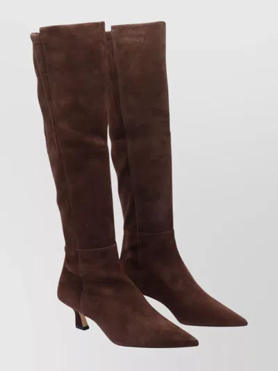 Stuart Weitzman Stylish Suede Ankle Boots With Block Heel