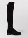 Stuart Weitzman Suede And Fabric Knee-high Block Heel Boots