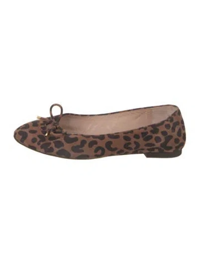 Pre-owned Stuart Weitzman Suede Animal Print Ballet Flats In Neutral