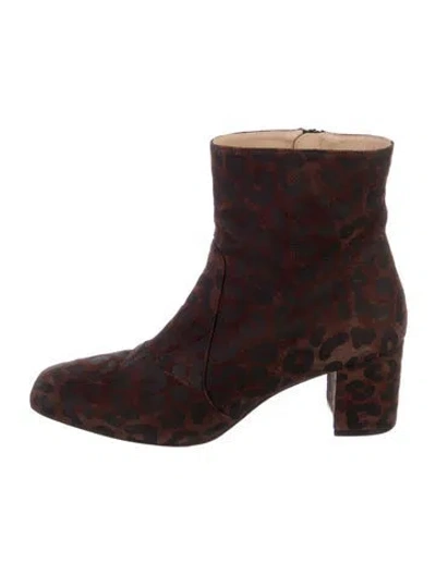Pre-owned Stuart Weitzman Suede Animal Print Boots In Multi