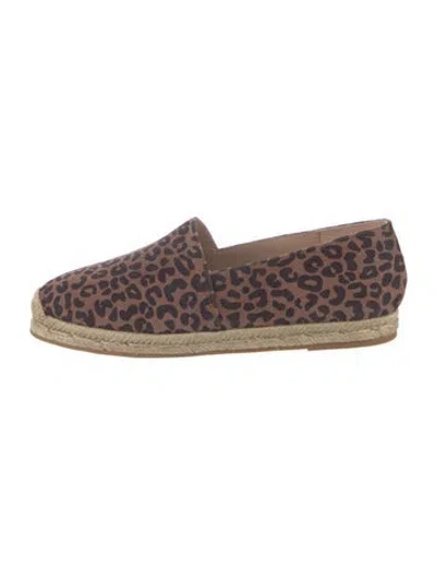 Pre-owned Stuart Weitzman Suede Animal Print Espadrilles In Brown